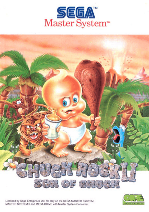 Chuck Rock II Son of Chuck box art for Sega Master System